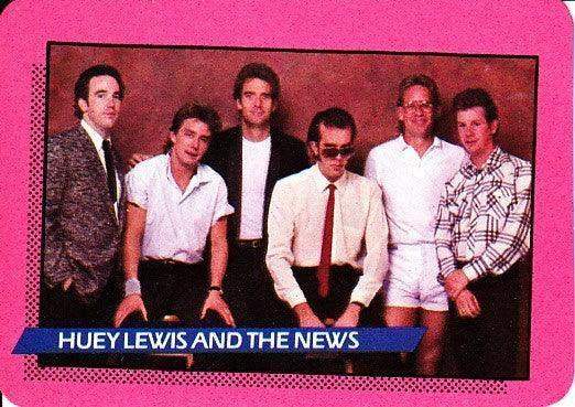 Huey Lewis & the News 1985 Amurol Rock Star concert card - AutographsForSale.com