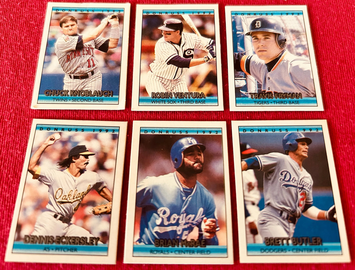 6 1992 Donruss Cracker Jack mini cards Brett Butler Dennis Eckersley Brian McRae - AutographsForSale.com
