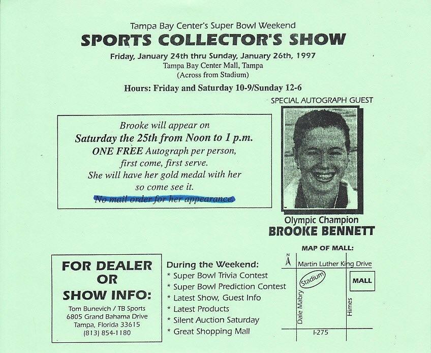 Brooke Bennett signed 1996 Olympics React Swimming cover - AutographsForSale.com