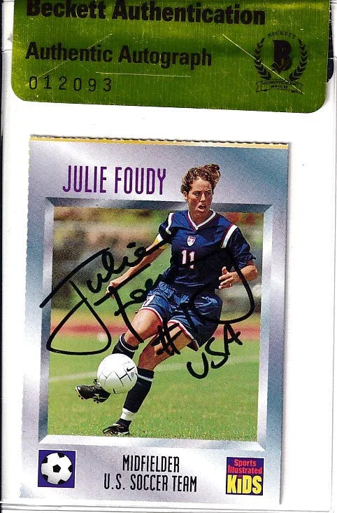 Julie Foudy autographed US Soccer 1997 Sports Illustrated for Kids card BAS USWNT - AutographsForSale.com