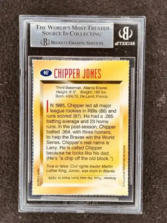 Chipper Jones autographed Atlanta Braves 1996 Sports Illustrated for Kids card BAS slabbed - AutographsForSale.com