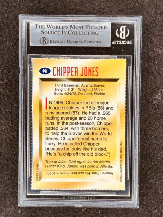 Chipper Jones autographed Atlanta Braves 1996 Sports Illustrated for Kids card BAS slabbed - AutographsForSale.com