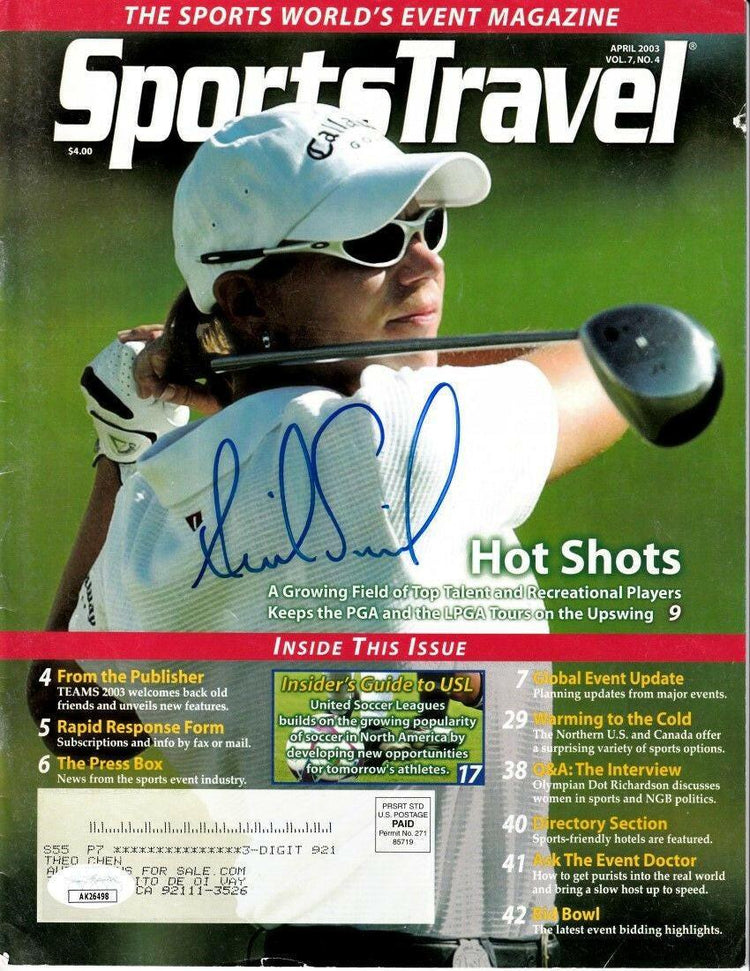 Annika Sorenstam autographed 2003 Sports Travel magazine JSA - AutographsForSale.com