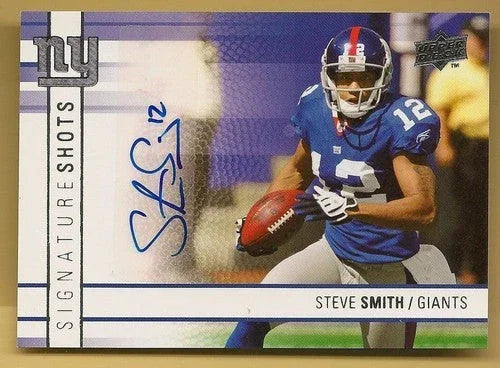 Steve Smith certified signed NY Giants 2009 Upper Deck Signature Shots card - AutographsForSale.com