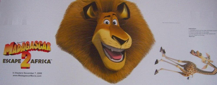Madagascar Escape 2 Africa mini 2008 movie poster with Alex Lion mask - AutographsForSale.com