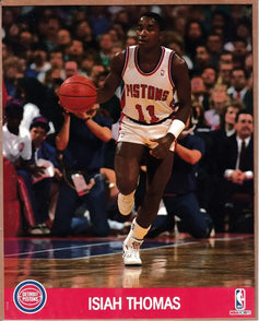 2 Isiah Thomas Pistons 1990 NBA Hoops 8x10 cards - AutographsForSale.com