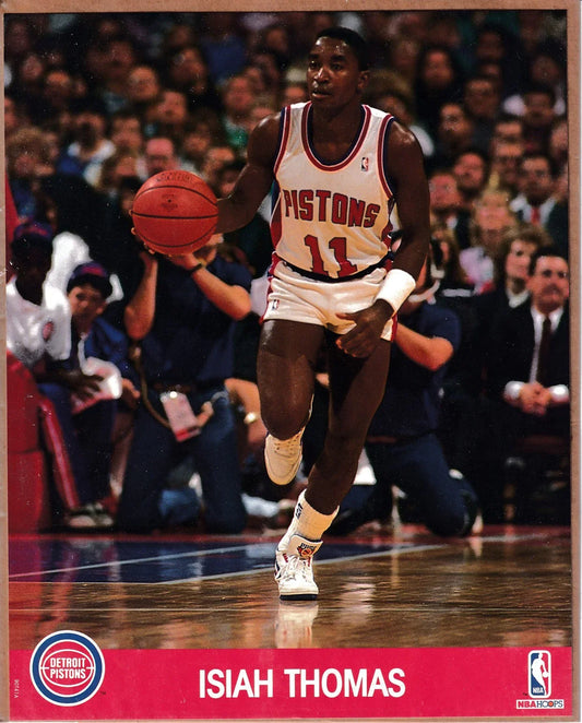 2 Isiah Thomas Detroit Pistons 1990 NBA Hoops 8x10 photo cards - AutographsForSale.com
