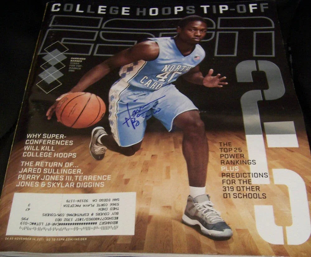 Harrison Barnes autographed UNC Tar Heels 2011 ESPN magazine - AutographsForSale.com