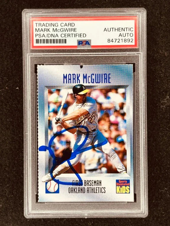 Mark McGwire signed Oakland A's 1995 SI for Kids card PSA/DNA slab - AutographsForSale.com