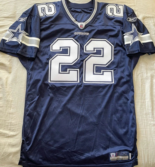 Emmitt Smith Dallas Cowboys 2002 last season Reebok game model blue jersey NEW - AutographsForSale.com