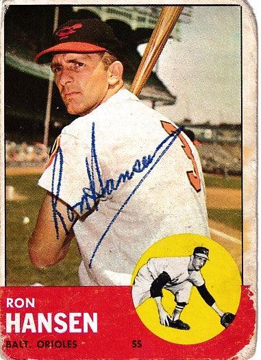 Ron Hansen autographed Baltimore Orioles 1963 Topps card - AutographsForSale.com