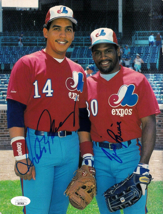 Andres Galarraga & Tim Raines signed Expos Beckett Baseball cover photo JSA - AutographsForSale.com
