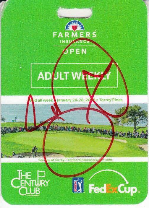 Jason Day signed 2018 Farmers Insurance Open weekly badge - AutographsForSale.com