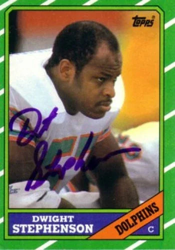 Dwight Stephenson autographed Miami Dolphins 1986 Topps card - AutographsForSale.com