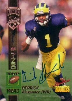 Derrick Alexander certified autograph Michigan Wolverines 1994 Signature Rookies card - AutographsForSale.com