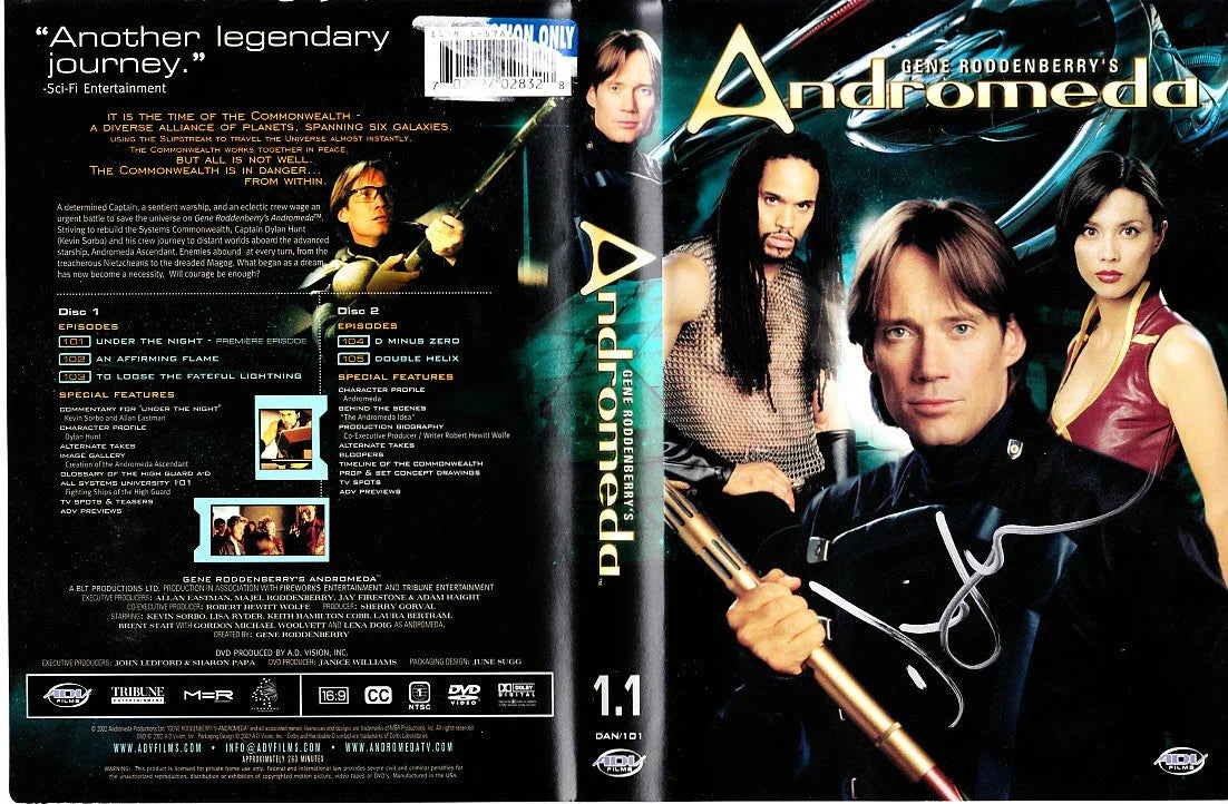 Kevin Sorbo autographed Andromeda DVD set cover insert - AutographsForSale.com
