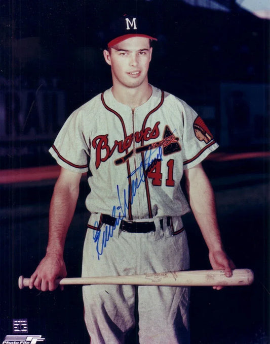 Eddie Mathews autographed Milwaukee Braves 8x10 photo - AutographsForSale.com