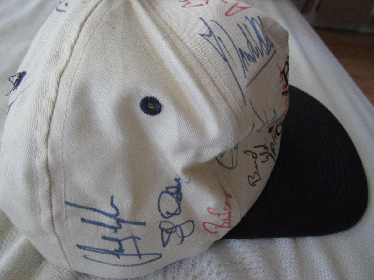 Buick golf cap signed by 22 PGA Tour Players Stewart Cink Sandy Lyle Jeff Sluman - AutographsForSale.com