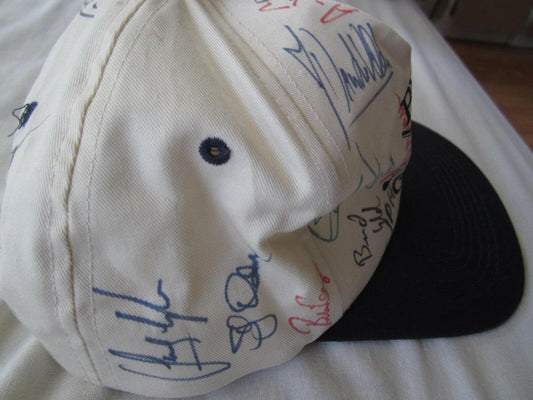Buick golf cap signed by 22 PGA Tour Players Stewart Cink Sandy Lyle Jeff Sluman - AutographsForSale.com