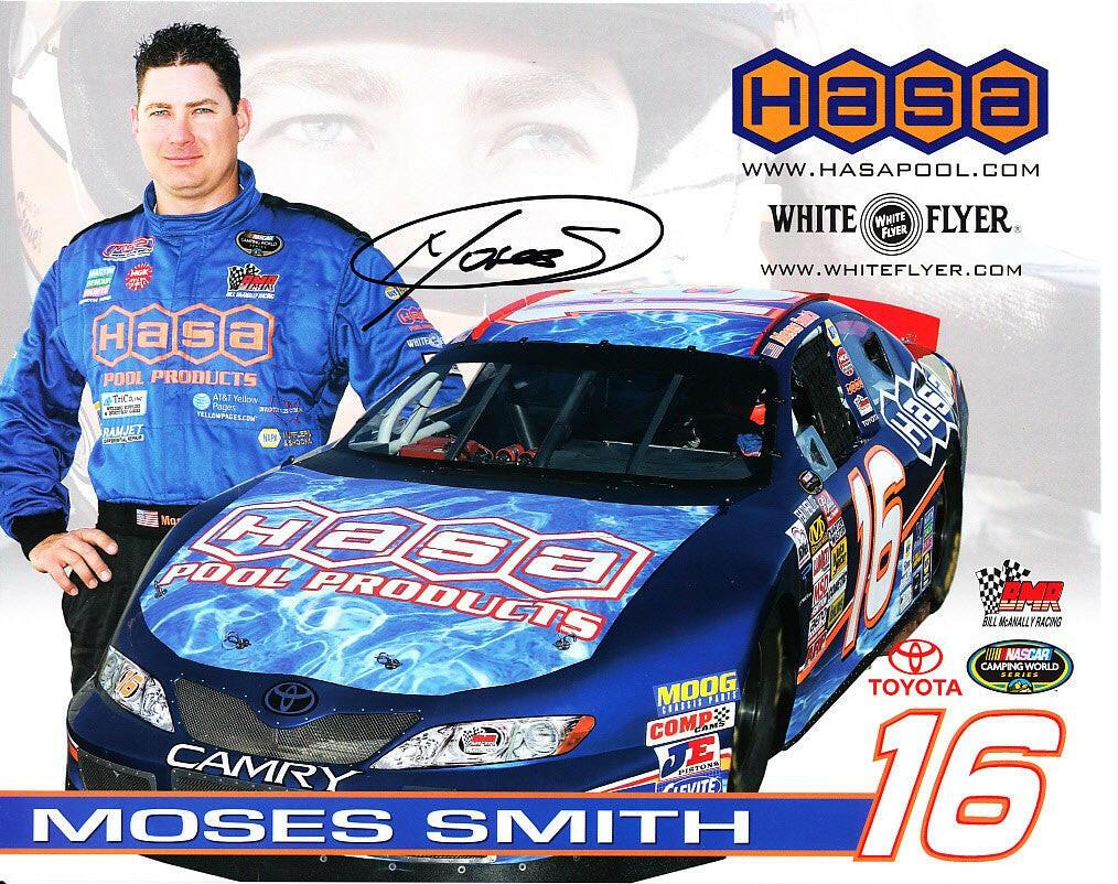 Moses Smith autographed NASCAR 8x10 photo card - AutographsForSale.com