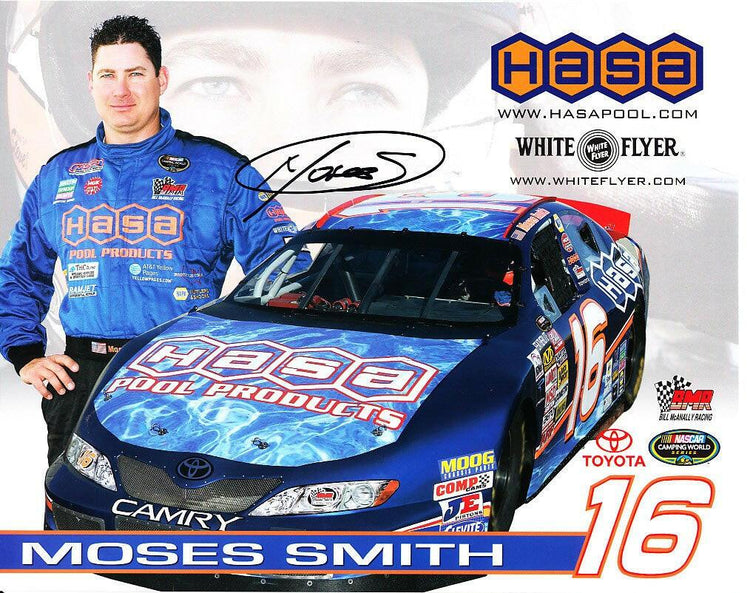Moses Smith autographed NASCAR 8x10 photo card - AutographsForSale.com
