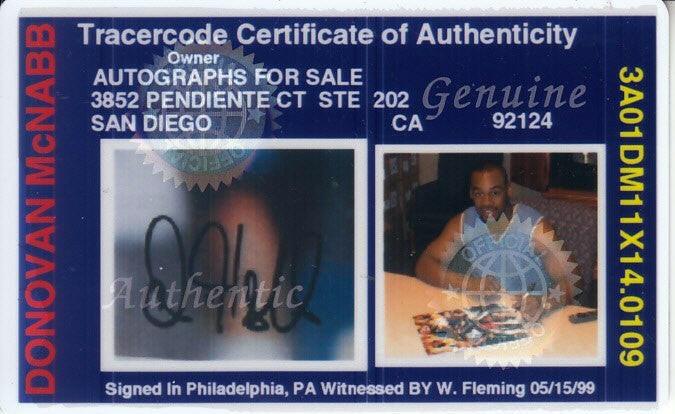 Donovan McNabb signed Syracuse Orange 11x14 photo Total Sports Concepts - AutographsForSale.com