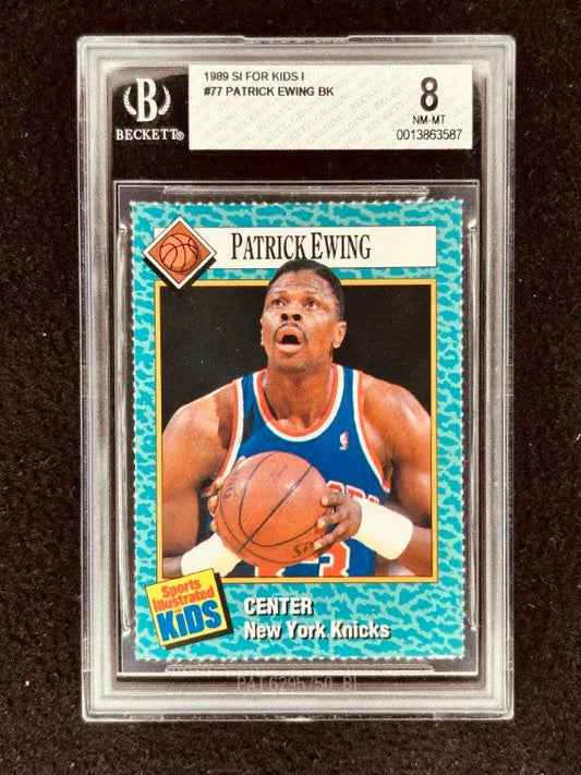 Patrick Ewing NY Knicks 1989 SI for Kids card BGS 8 NmMt - AutographsForSale.com