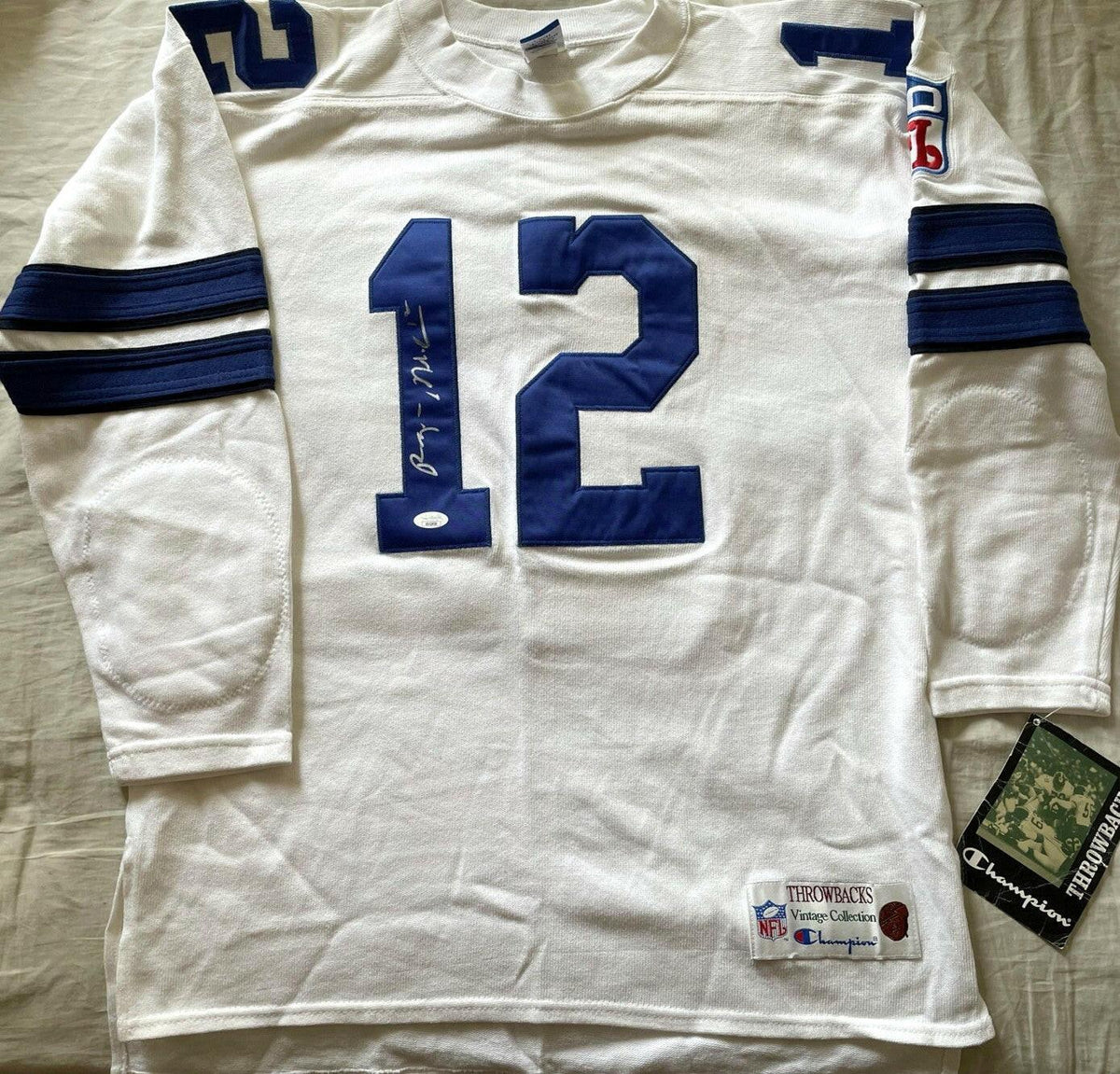 Roger Staubach signed Dallas Cowboys 1969 ROOKIE Champion jersey JSA - AutographsForSale.com
