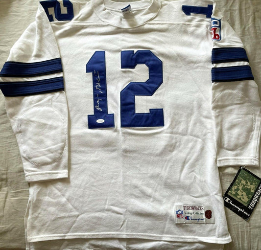 Roger Staubach signed Dallas Cowboys 1969 ROOKIE Champion jersey JSA - AutographsForSale.com