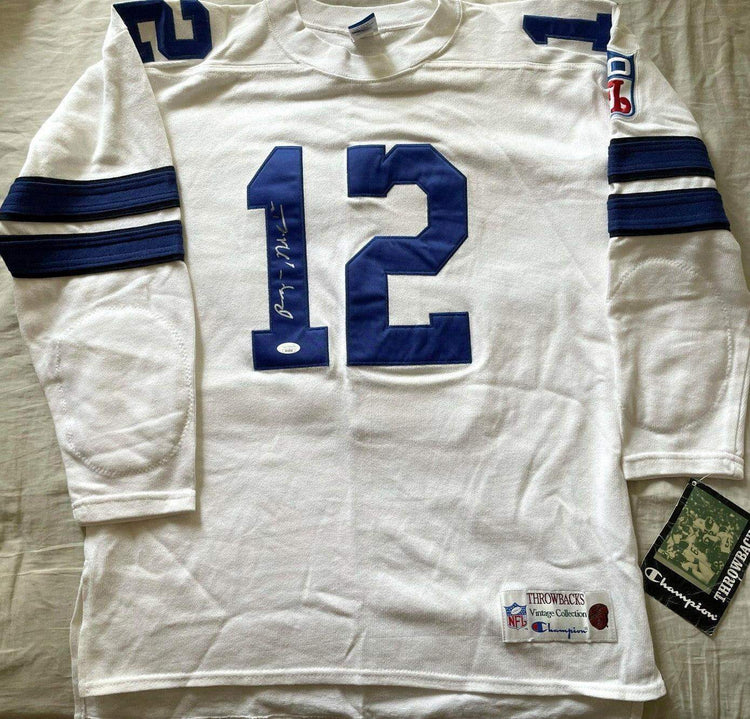 Roger Staubach signed Dallas Cowboys 1969 ROOKIE Champion jersey JSA - AutographsForSale.com