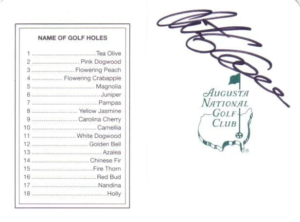 Retief Goosen autographed Augusta National Masters scorecard - AutographsForSale.com