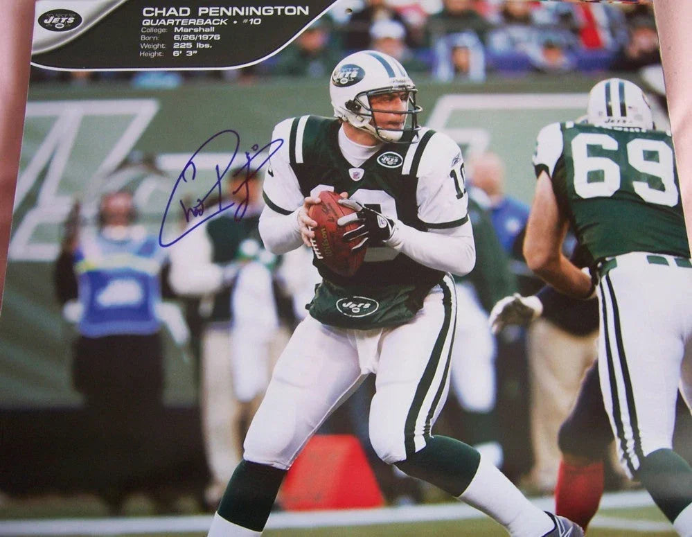 Chad Pennington autographed NY Jets calendar photo - AutographsForSale.com