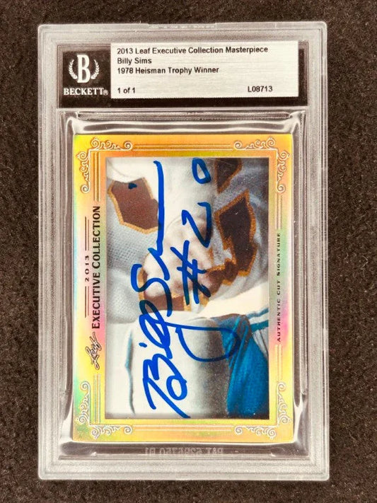 Billy Sims 2013 Leaf Masterpiece Cut Signature card 1/1 JSA Heisman Detroit Lions Oklahoma Sooners - AutographsForSale.com