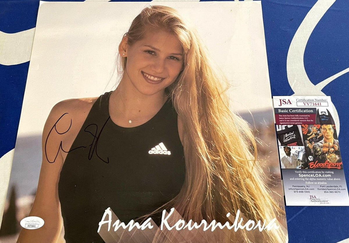 Anna Kournikova autographed 1999 WTA Tour Tennis calendar page photo JSA - AutographsForSale.com