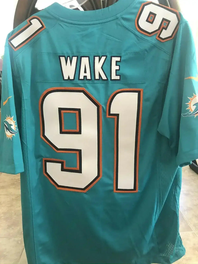 Cameron Wake Dolphins 2013 to 2017 Nike aqua jersey NEW - AutographsForSale.com