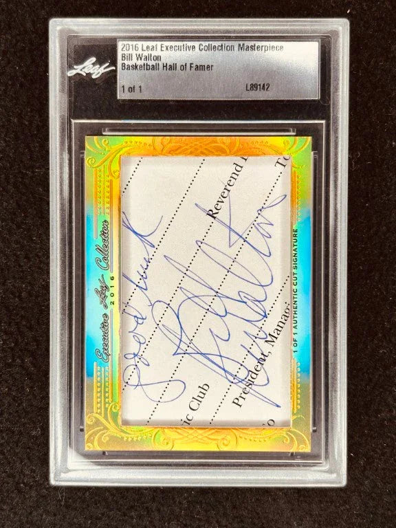 Bill Walton 2016 Leaf Masterpiece Cut Signature certified signed card 1/1 JSA UCLA - AutographsForSale.com
