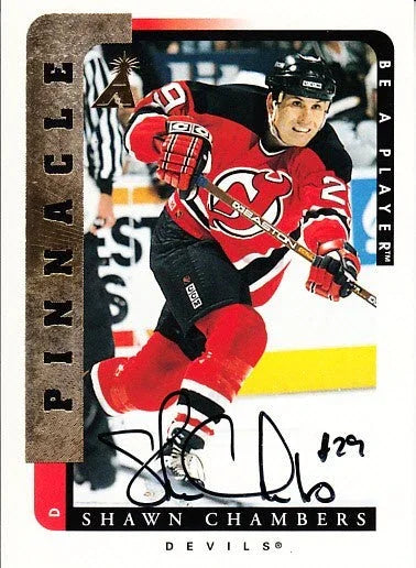 Shawn Chambers certified autograph New Jersey Devils 1996-97 Pinnacle Be A Player card - AutographsForSale.com