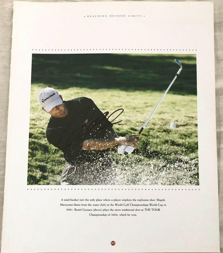 Retief Goosen autographed 10x12 golf book photo - AutographsForSale.com