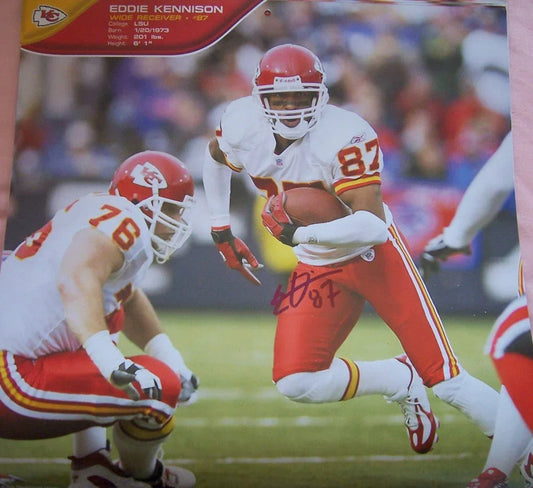 Eddie Kennison autographed Kansas City Chiefs calendar photo - AutographsForSale.com