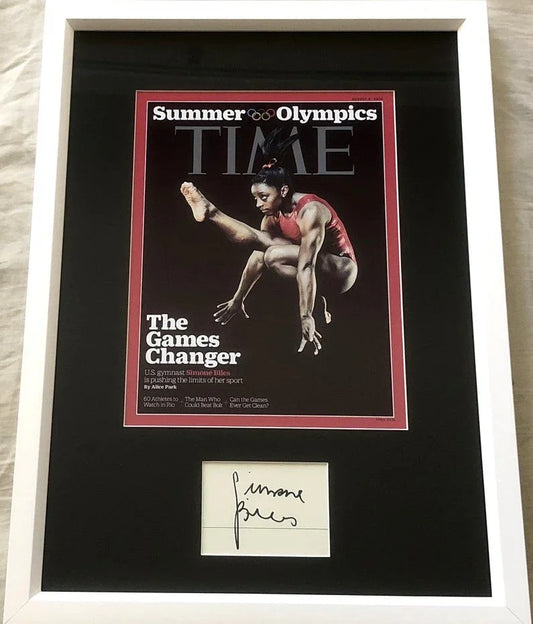 Simone Biles autograph custom framed with 2016 Time magazine cover JSA - AutographsForSale.com