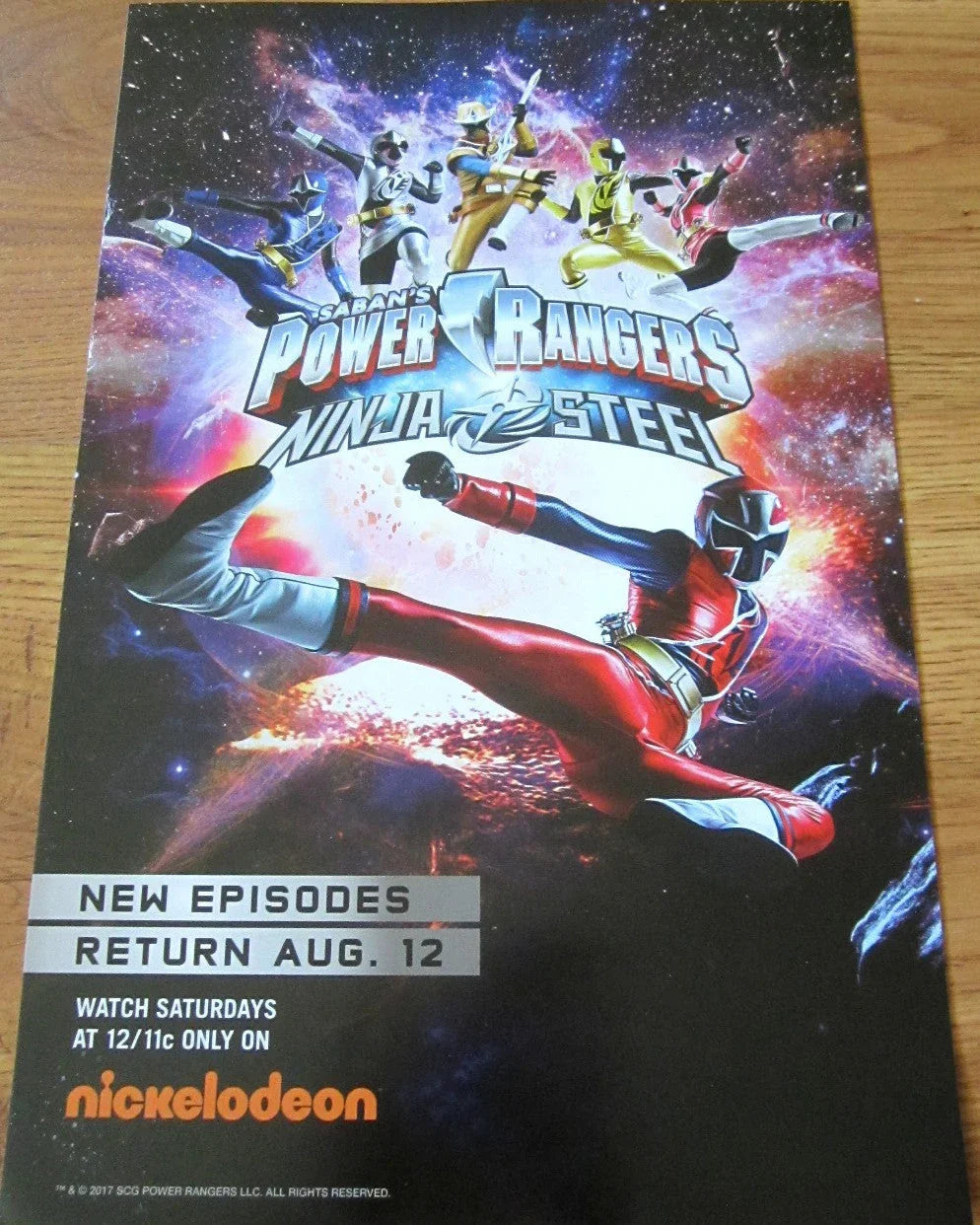 Power Rangers Ninja Steel 2017 SDCC mini Nickelodeon poster - AutographsForSale.com