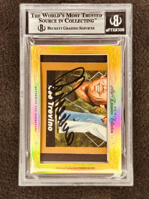 Jack Nicklaus & Lee Trevino 2014 Leaf Masterpiece Cut Signature certified signed golf card 1/1 JSA - AutographsForSale.com