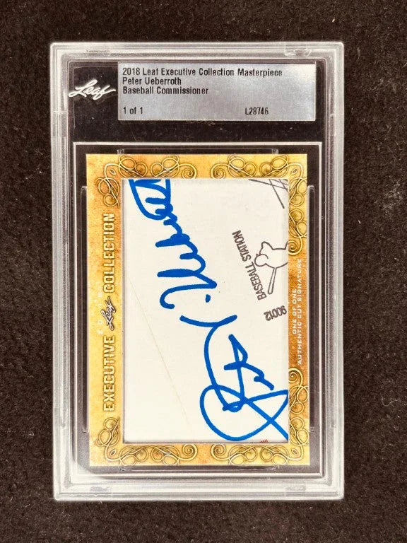 Peter Ueberroth 2018 Leaf Masterpiece Cut Signature certified signed card 1/1 JSA - AutographsForSale.com