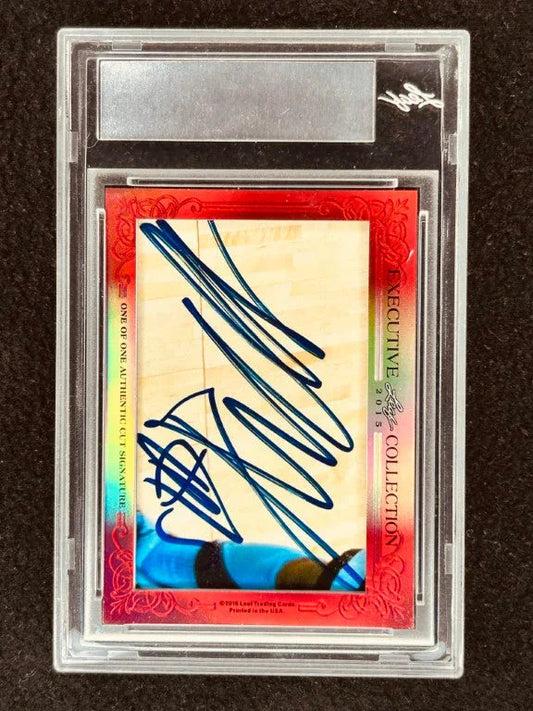 Andrew Wiggins and Shabazz Muhammad 2015 Leaf Masterpiece Cut Signature certified autograph card 1/1 Timberwolves - AutographsForSale.com
