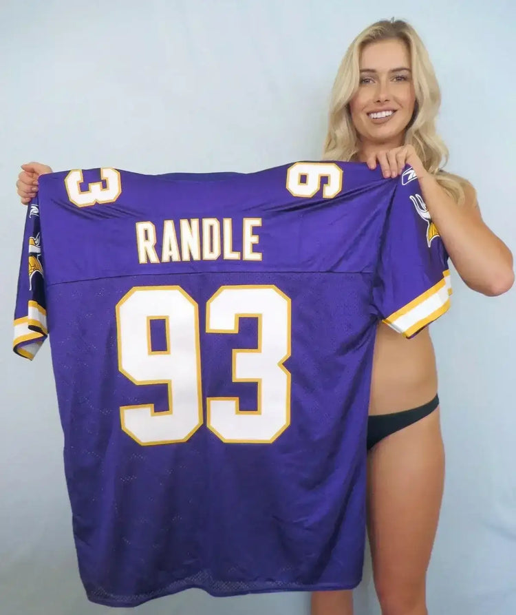 John Randle Minnesota Vikings Reebok purple jersey NEW - AutographsForSale.com