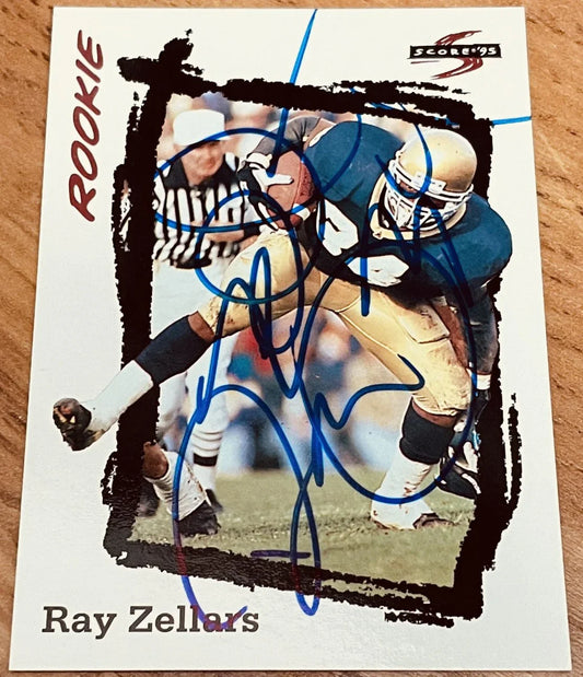 Ray Zellars autographed Notre Dame 1995 Score Rookie Card - AutographsForSale.com