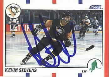 Kevin Stevens signed Pittsburgh Penguins 1990 Score RC - AutographsForSale.com