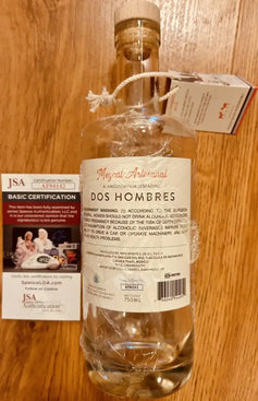 Bryan Cranston Aaron Paul Breaking Bad autographed Dos Hombres Mezcal Bottle JSA - AutographsForSale.com