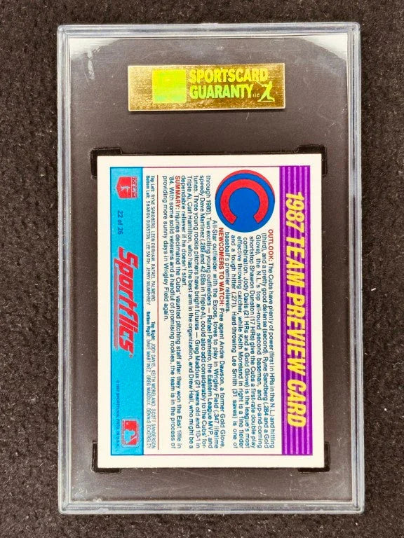 Greg Maddux Rafael Palmeiro 1987 Sportflics Chicago Cubs team Preview Graded SGC 92 - AutographsForSale.com