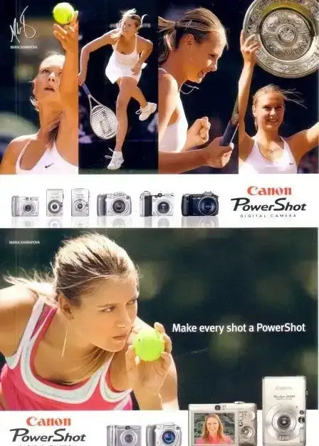 Maria Sharapova 2 Canon PowerShot 2005 tennis postcards - AutographsForSale.com